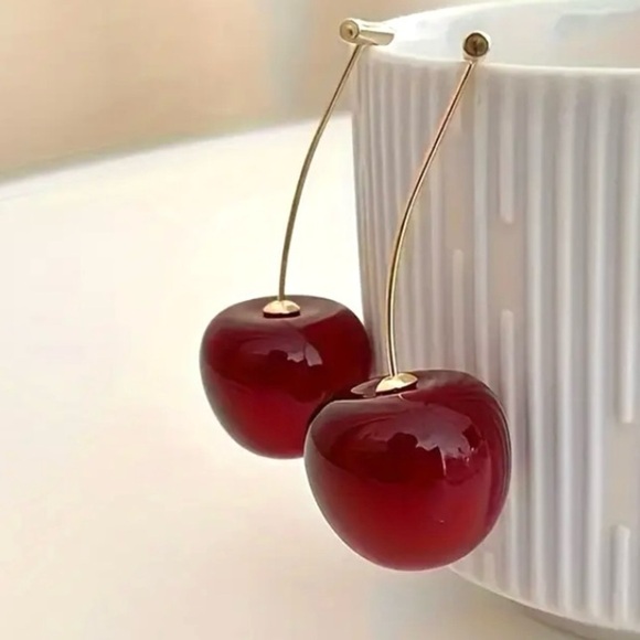 ✨Anthropologie Minet Cherry Drop Earrings - Picture 4 of 7